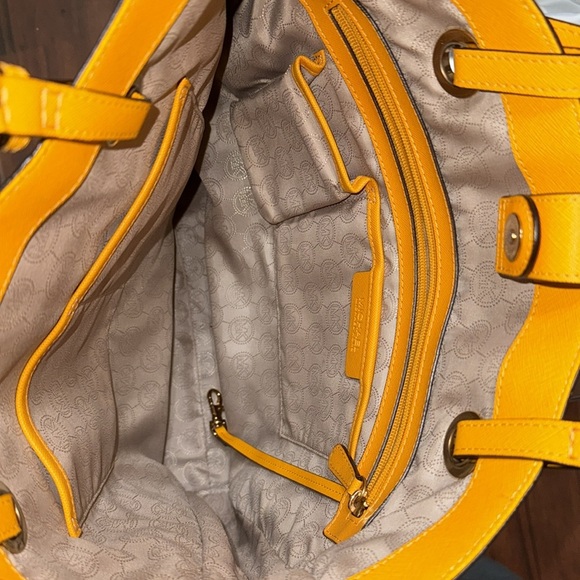 Michael Kors Yellow Leather Tote Bag - Picture 6 of 12